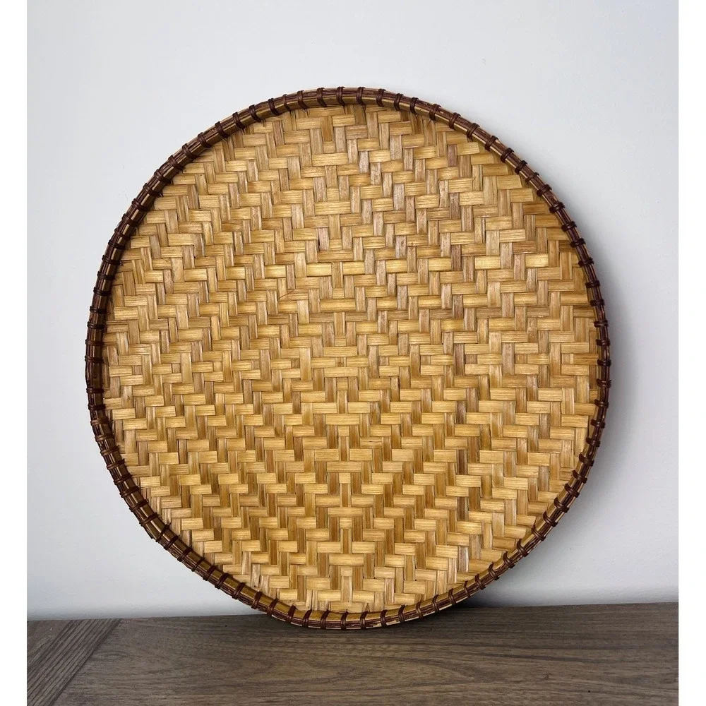 Vintage Chinese Style Bamboo Winnowing Basket Tray 16